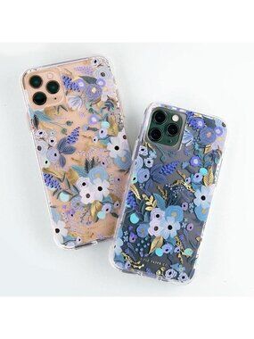 Rifle Paper Company iPhone 12 Pro Max Case Blue Gold Garden Party Floral 6.7"
